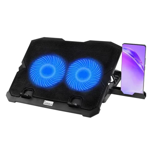 Image of Ergonomic Laptop Cooler Stand with 2 Fans and 2 USB Ports