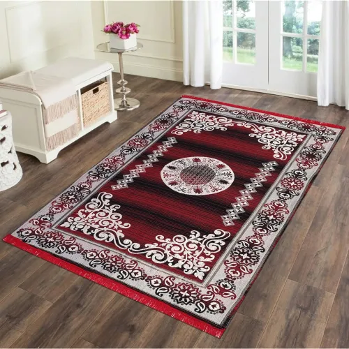 Image of ErraTex Hand Woven Cotton Carpet Multicolor Durable Lightweight Durrie Persian Style Area Rug for Living Room Bedroom Ha
