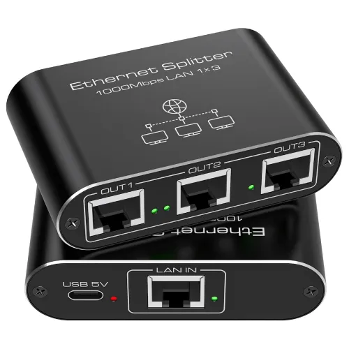 Image of Ethernet Splitter 1 to 3 1000Mbps High Speed Internet Splitter LAN Splitter Ethernet Switch