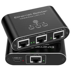 Ethernet Splitter 1 to 3 1000Mbps High Speed Internet Splitter LAN Splitter Ethernet Switch