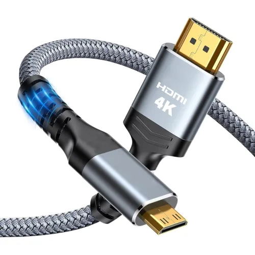 Image of ETZIN Mini HDMI to HDMI Cable 4.5FT, 4K 60Hz High Speed HDMI to Mini HDMI Cable Male 2.0 Cord, for HDTV, Tablet, Camera 