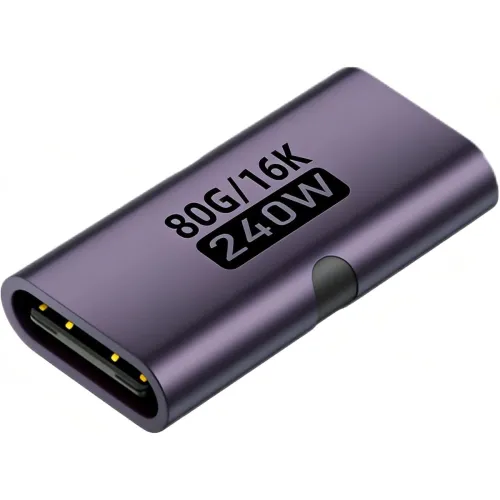 Image of ETZIN USB C Female to Female Adapter - 240W Type-C to Type-EPC Mini Connector | 80Gbps Data Transfer | 16K 60Hz Video Su