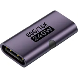 ETZIN USB C Female to Female Adapter - 240W Type-C to Type-EPC Mini Connector | 80Gbps Data Transfer | 16K 60Hz Video Su