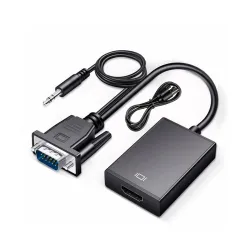 ETZIN VGA to HDMI Adapter with Audio, 1080P Converter for PC to TV | VGA source to HDMI display (one-way), up to 1080P, 3.5mm audio + USB power cable included; plug & play (EPL-235TC)