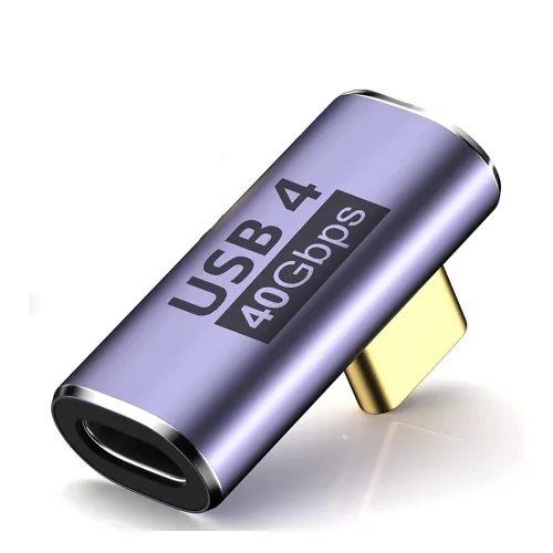 Image of ETZIN USB4 40Gbps Right Angle Type-C Male to Female 8K Adapter