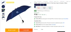 EUME Leatrix 21 Inch (53.34cm) 2 Fold Auto-Open Umbrella  (Blue)