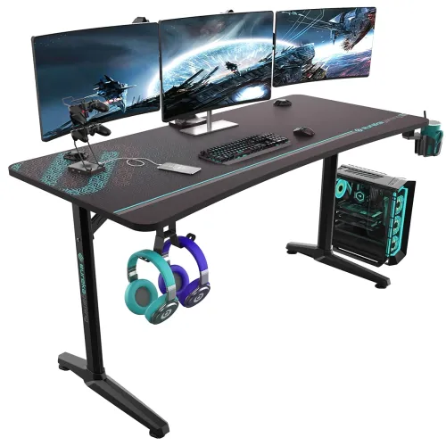Image of EUREKA ERGONOMIC 60inch Gaming Desk, Alloy Steel, Captain Series