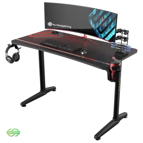Image of EUREKA ERGONOMIC P47 I-Shaped Gaming Desk - Computer Table for Home and Office, 120 * 60cm, Black (Metal)