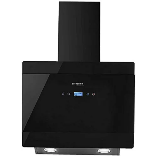 Image of Eurodomo 60 cm 1050 m³/hr angular Kitchen Chimney (Hood Gem TC BK 60, Cassette Filter, Touch Control, Black)