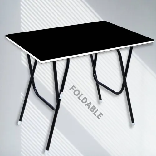 Image of EuroQon Easy Fold Space Saver Foldable Engineered Wood Study Table 