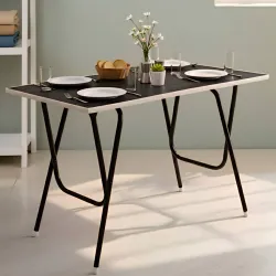 EuroQon Space Saver Foldable Imported Wood Engineered Wood 4 Seater Dining Table 