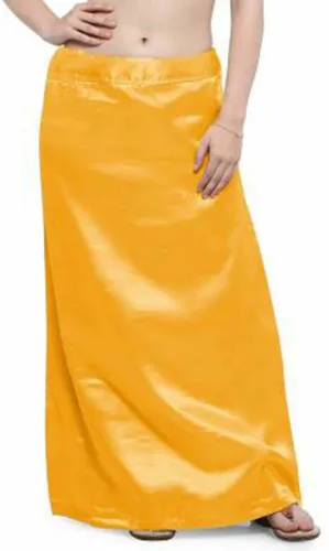 Image of Evafasion Dark Yellow Satin Silk Petticoat 