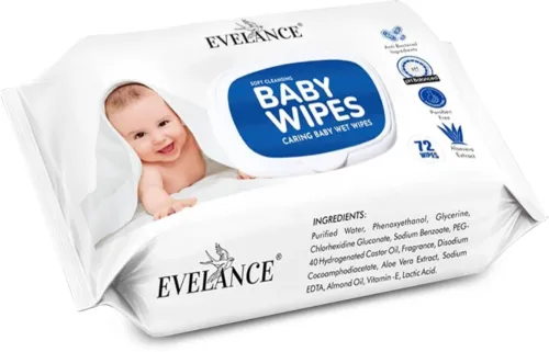 Image of EVELANCE Caring Baby Wet Wipes 72 pcs