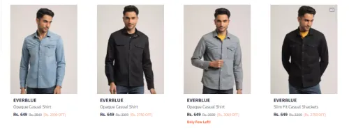 Image of Everblue Casual Shirts At Minimum 80% Discount 