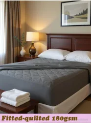 EVERDECOR Double, Queen Size Fitted Micro Breathable, Stretchable, Waterproof Mattress Cover (198.12 cm x 152.4 cm, Grey)