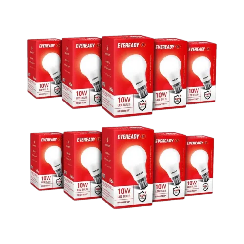 Image of EVEREADY 10 W Basic Standard B22 LED Bulb (White, Pack of 10)