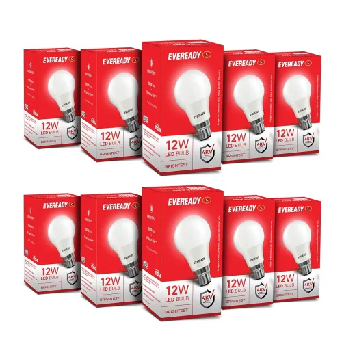 Image of EVEREADY 12W LED Bulb, Cool White Day Light (6500K), B22 Base