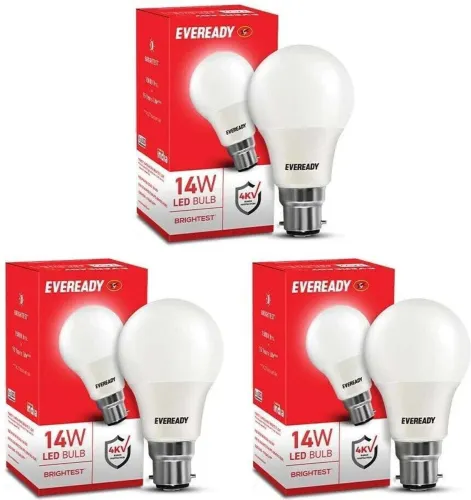 Image of EVEREADY 14 W Basic Standard B22 LED Bulb (White, Pack of 3)