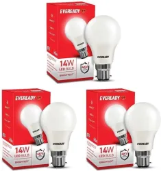 EVEREADY 14 W Basic Standard B22 LED Bulb (White, Pack of 3)