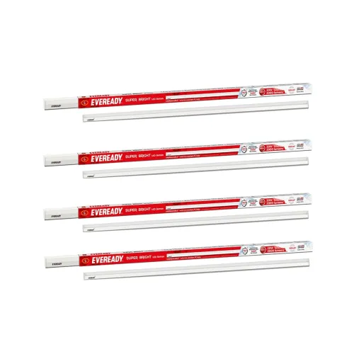 Image of Eveready 20W LED Batten Pack of 4, 100lm/W, 25,000H, Surge Protected, Cool Day Light