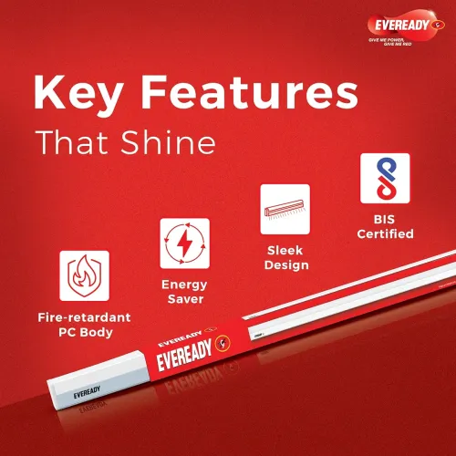 Image of Eveready 20W Ultraslim LED Batten, Cool Day Light (6500K).