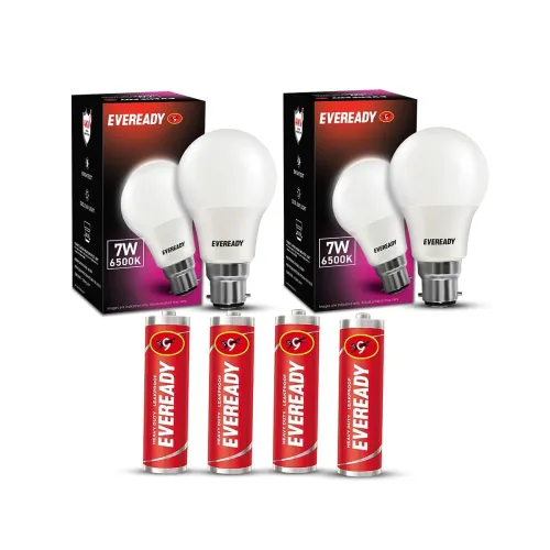 Image of Eveready 7W LED Bulb + AA Batteries (PO2)