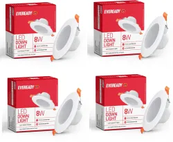 EVEREADY 8W DOWN LIGHT WHITE PACK OF-04 Ceiling Light Ceiling Lamp (White