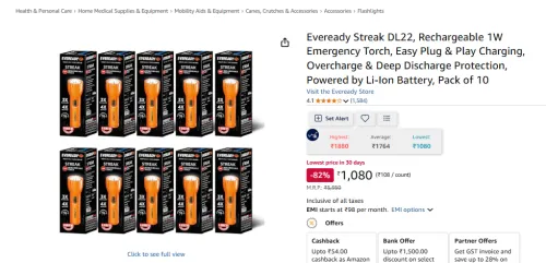 Image of Eveready Streak DL22, Rechargeable 1W Emergency Torch po10