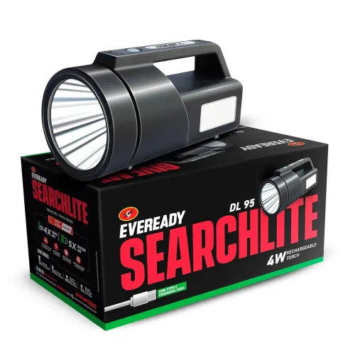 Image of Eveready DL95 Rechargeable Torch 4W Light + Sidelight, Type-C