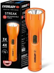 Eveready Streak DL22 Torch | Rechargeable, Plug & Play, 20 cm, Multicolor