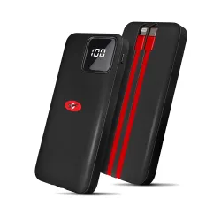 Eveready Ultima Power Bank PB10 with Built-in-Cables 10,000 mAh, 22.5W Fast Charging, Multiple Ports & Universal Compati