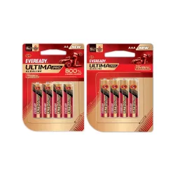 Eveready Ultima Alkaline AAA Battery Pack of 4 + AA Battery Pack of 4