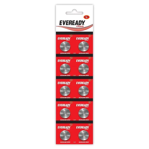 Image of Eveready Ultima Alkaline Coin Battery 1.5V, LR44, Pack of 10