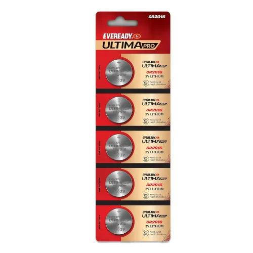 Image of Eveready Ultima CR2016 3V Coin Battery (5-Pack)