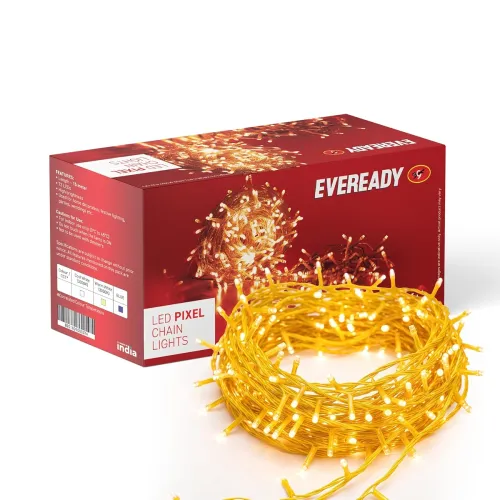 Image of EVEREADY UTSAV 15-Meter LED Pixel Chain Lights, Warm White, Pack of 1