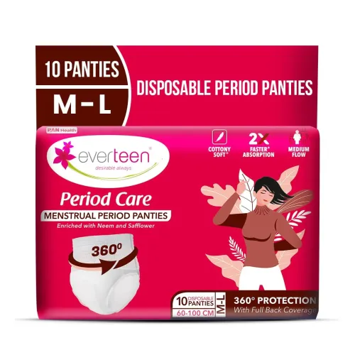 Image of everteen Period Care M-L Disposable Period Panties For Women, Cottony Soft, Menstrual Sanitary Pads Panty Enriched with 