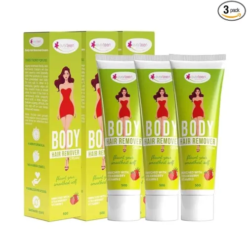 Image of everteen Strawberry Hair Removal Cream 50g * Pack of 3