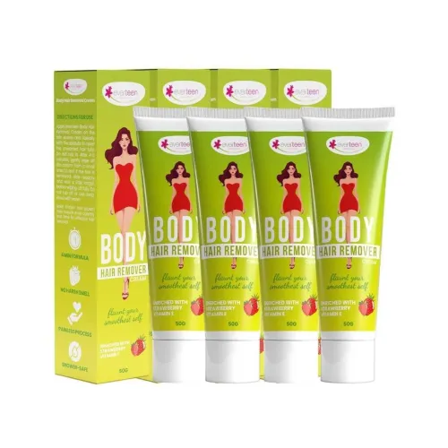 Image of everteen Strawberry Hair Removal Cream for Women 4 x 50g