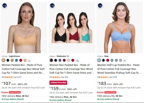 Image of Everyday Bras at minimum 90% Discount
