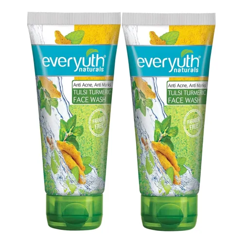 Image of Everyuth Naturals Anti Acne,Anti Marks Tulsi Turmeric Face Wash|Gentle Exfoliation 150 g (Pack of 2)