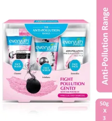 Everyuth Naturals Naturals Anti Pollution face wash, scrub & face pack 50gm combo Pack (150 g)