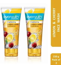 Everyuth Naturals Brightening Lemon & Cherry Deep Cleansing,Oil Control & Tan Reduction Face Wash (300 g)