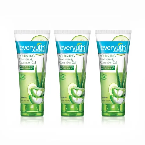 Image of Everyuth Naturals Nourishing Aloe Vera & Cucumber Gel|Sensitive Skin - 150 g (Pack of 3)