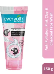 Everyuth Naturals Anti Pollution Pink Clay & Charcoal | For all skin types (Oily/ Dry) Face Wash (150 g)