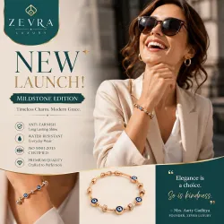 Rose Gold Evil Eye Crystal Bracelet for Women