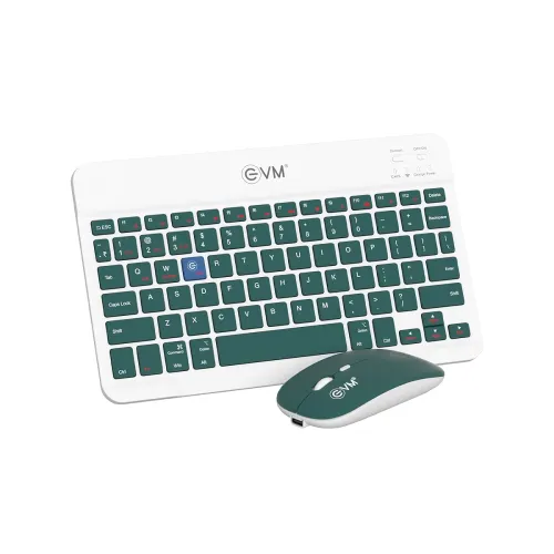 Image of EVM EnClick Wireless Keyboard & Optical Mouse Combo | Bluetooth 5.0 + 2.4GHz Dual Mode, Type-C Rechargeable
