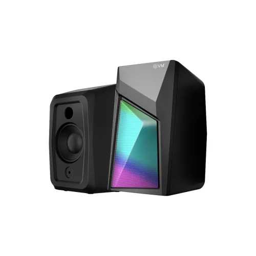 Image of EVM EnDesk Plus Gaming Wired Stereo Speakers with RGB Lighting – Dual 3W RMS Output (2” Drivers), USB Powered, 3.5mm AUX