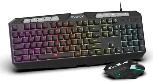 Image of EVOFOX Deathray V2 RGB Gaming Keyboard and Mouse Combo Set Designed for Gaming (Black)