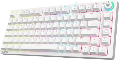 Image of EVOFOX Katana X2 TKL Mechanical Wired USB Tenkeyless Gaming Keyboard Compatible with Desktop, Laptop, Mac (White)