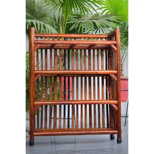 Image of EVRA Wooden Cane Multipurpose Open Book Shelf